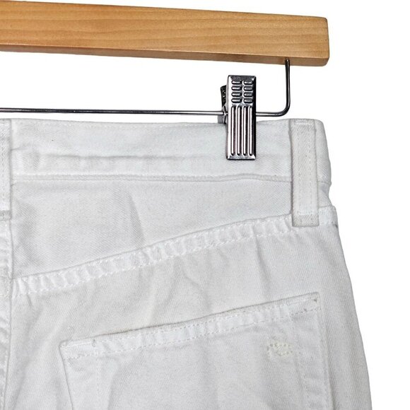 Rag & Bone Straight Leg Jeans Ripped Raw Hem Relaxed Fit White Denim Women 27 - Picture 7 of 13